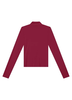 Enfim - Blusa Justa Canelada Bordô - ENFIM