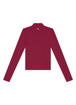 Enfim - Blusa Justa Canelada Bordô - ENFIM