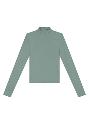 Enfim - Blusa Justa Canelada Verde - ENFIM