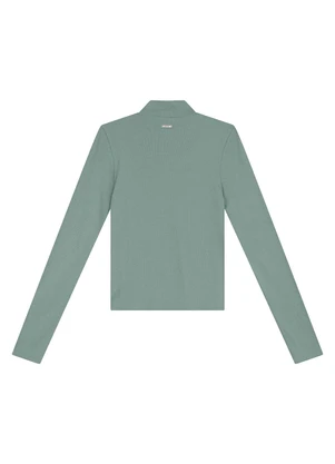 Enfim - Blusa Justa Canelada Verde - ENFIM