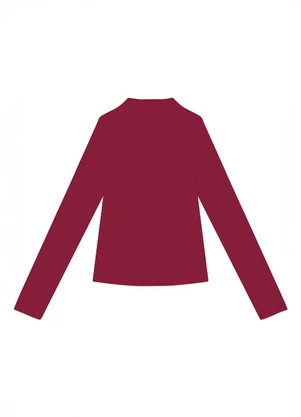 Enfim - Blusa Justa Drapeada Bordô - ENFIM