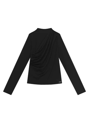 Enfim - Blusa Justa Drapeada Preto - ENFIM