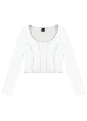 Enfim - Blusa Justa em Cotton Branco - ENFIM