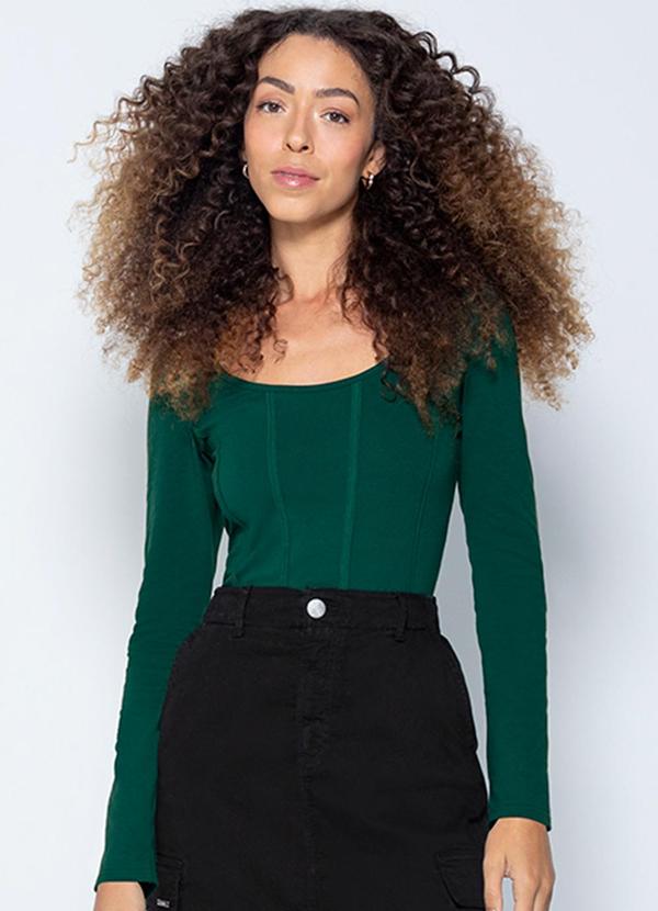 Enfim - Blusa Justa em Cotton Verde