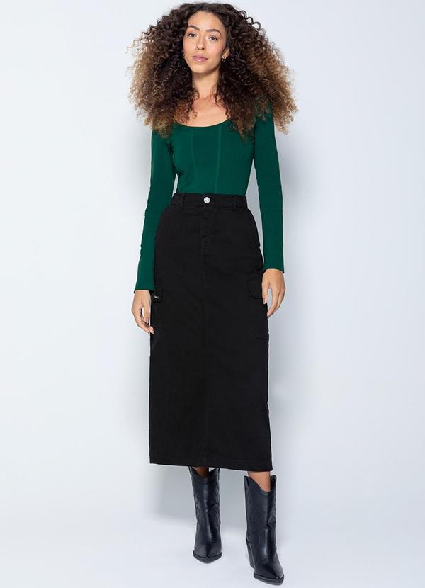 Enfim - Blusa Justa em Cotton Verde 2