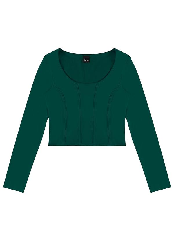 Enfim - Blusa Justa em Cotton Verde 3