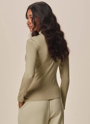 Malwee - Blusa Justa em Malha Areia - MALWEE