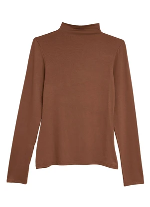 Malwee - Blusa Justa em Malha Marrom - MALWEE