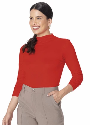 Malwee - Blusa Justa em Malha Vermelho - MALWEE