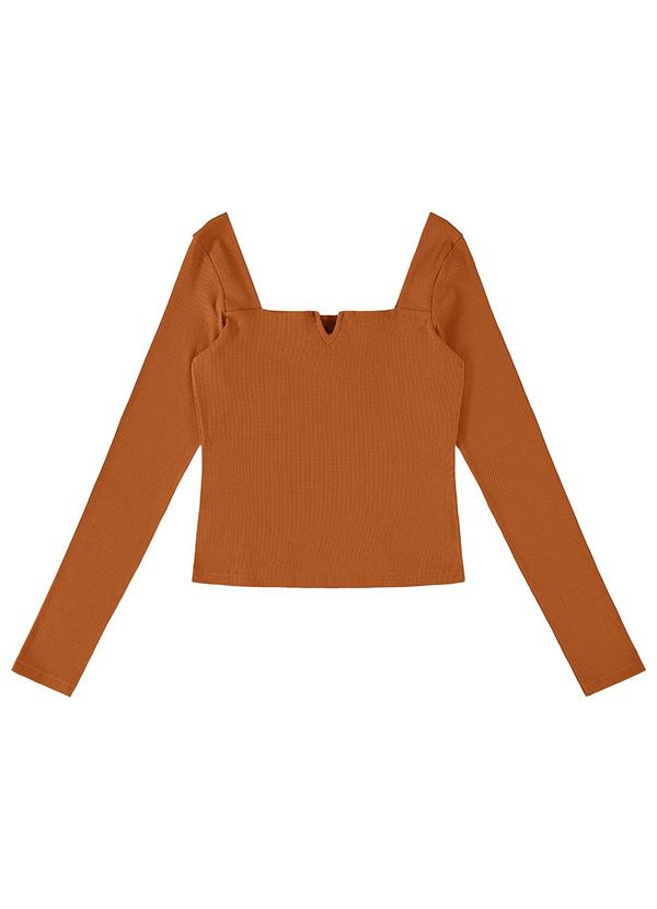 Enfim - Blusa Justa em Ribana Laranja 1
