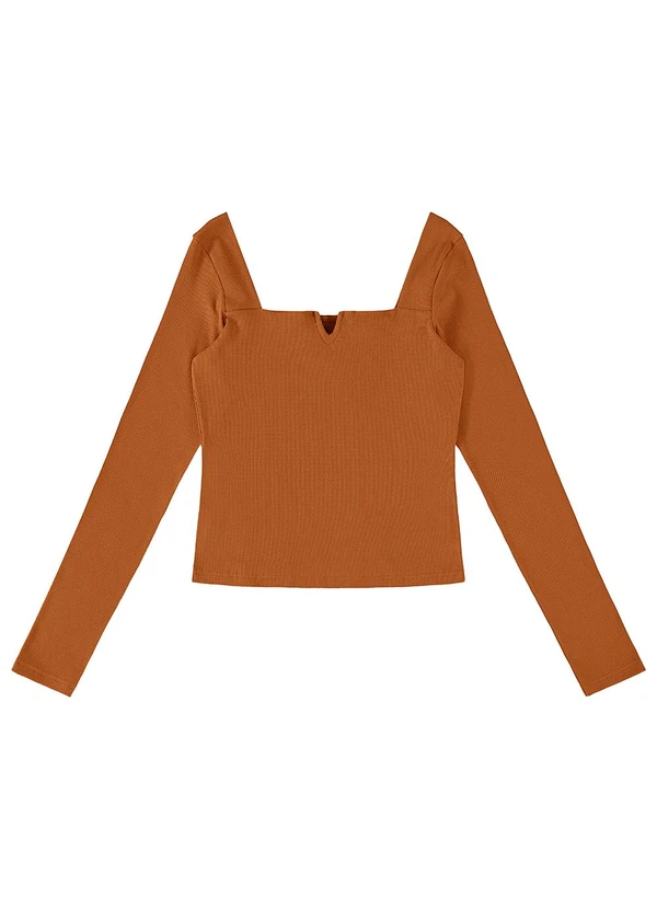 Enfim - Blusa Justa em Ribana Laranja