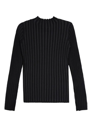 Malwee - Blusa Justa em Tricô Preto - MALWEE