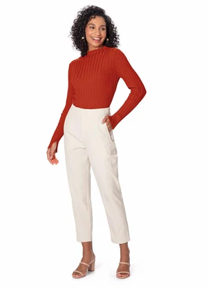 Malwee - Blusa Justa em Tricô Terracota - MALWEE