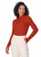 Malwee - Blusa Justa em Tricô Preto - variação: Terracota