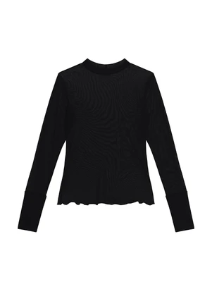 Enfim - Blusa Justa em Tule Preto - ENFIM