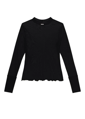 Enfim - Blusa Justa em Tule Preto - ENFIM