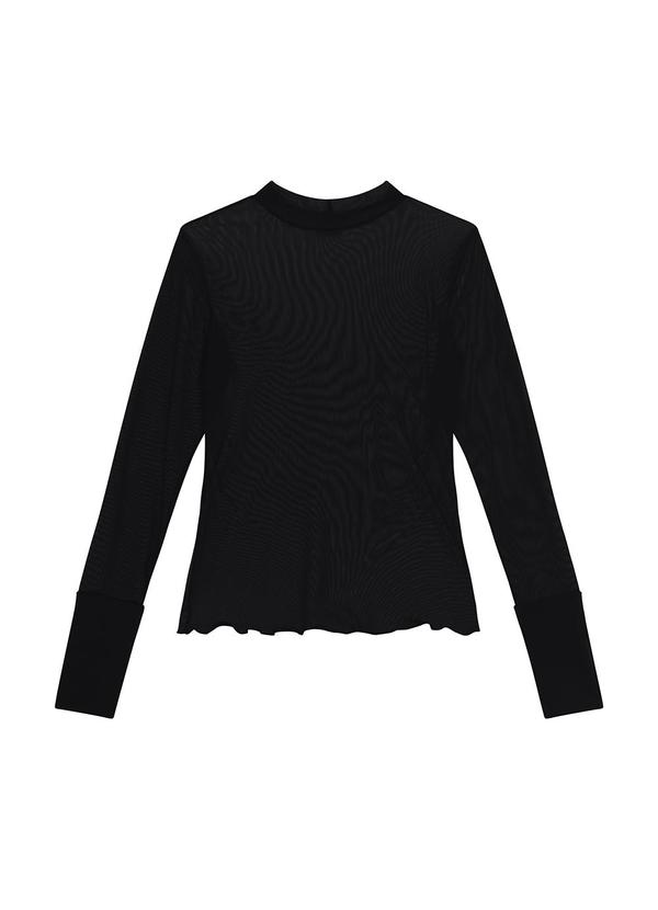 Enfim - Blusa Justa em Tule Preto