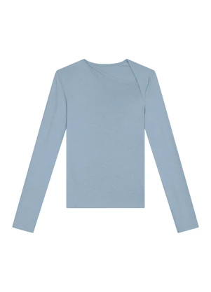 Enfim - Blusa Justa em Viscose Azul Pastel - ENFIM