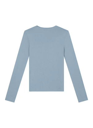 Enfim - Blusa Justa em Viscose Azul Pastel - ENFIM