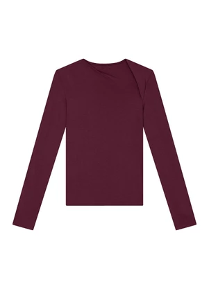 Enfim - Blusa Justa em Viscose Bordô - ENFIM