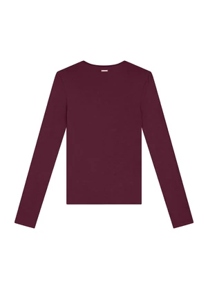 Enfim - Blusa Justa em Viscose Bordô - ENFIM