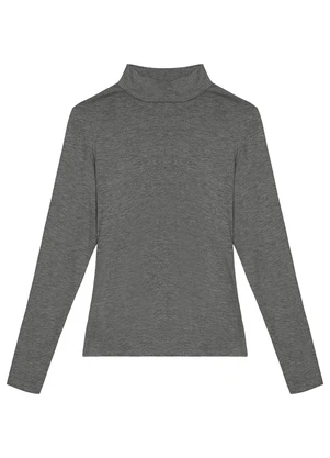 Enfim - Blusa Justa em Viscose Cinza - ENFIM