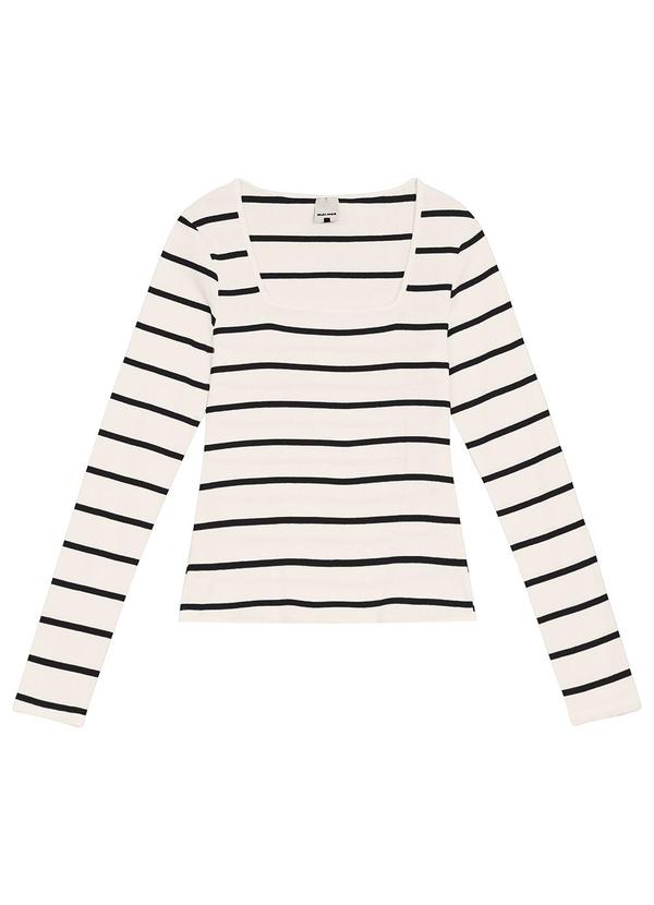 Malwee - Blusa Justa Listrada Branco