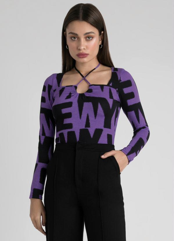 Enfim - Blusa Justa Manga Longa New York Lilás