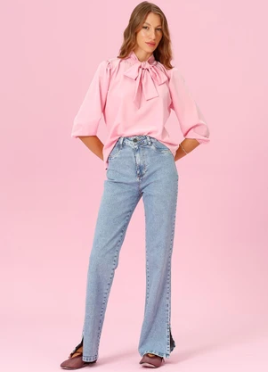 Outlet - Blusa Laço Tie Rosa - OUTLET