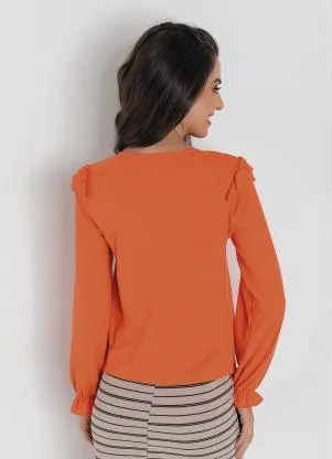 Rosalie - Blusa Laranja com Babado - ROSALIE