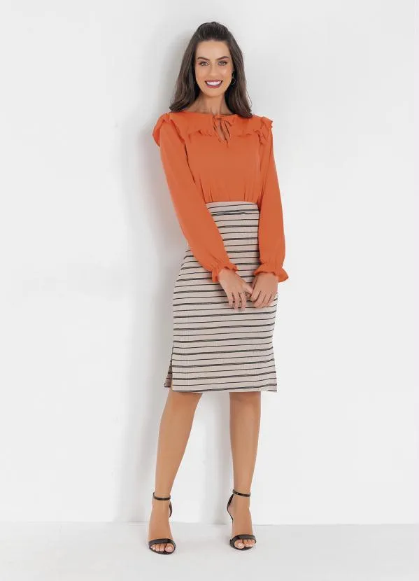 Rosalie - Blusa Laranja com Babado 3