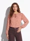 Quintess - Blusa Liberty Rosa em Crepe Plano - variação:  