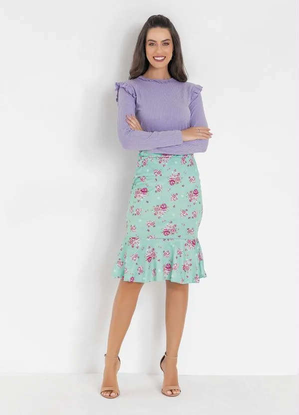 Rosalie - Blusa Lilás com Babado no Decote 3