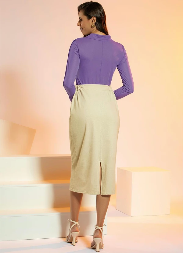 Rosalie - Blusa Lilás com Gola Laço 4