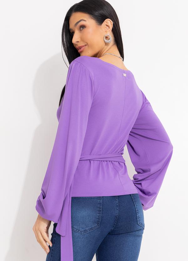 Quintess - Blusa Lilás Transpassada com Mangas Longas 4