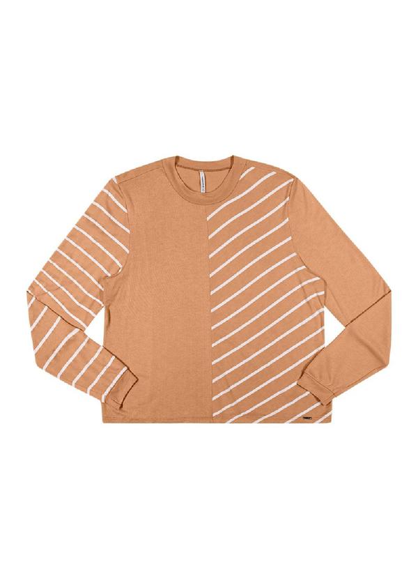 Rezzato - Blusa Listrada Assimétrica Marrom