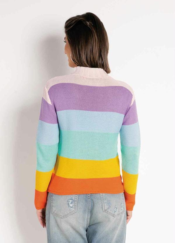 Rosalie - Blusa Listrada Colorida em Tricô com Mangas 3