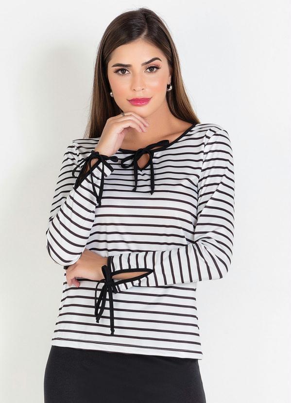 Outlet - Blusa Listrada com Gota Moda Evangélica 1