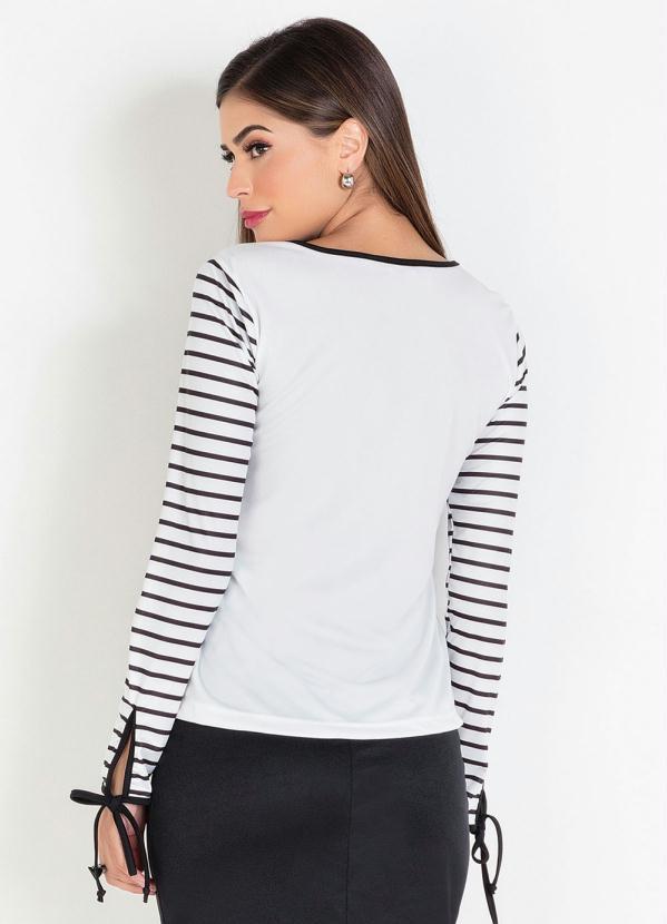 Outlet - Blusa Listrada com Gota Moda Evangélica 2