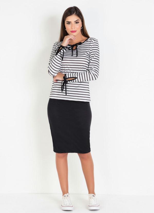 Outlet - Blusa Listrada com Gota Moda Evangélica 3