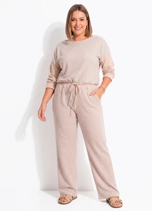 Quintess - Blusa Listrada em Malha Texturizada com Amarração na Barra - QUINTESS