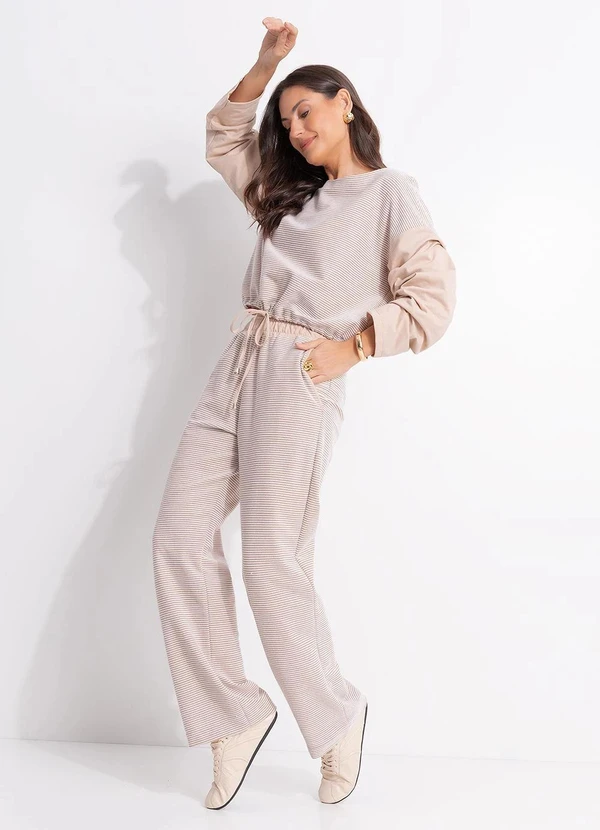 Quintess - Blusa Listrada em Malha Texturizada com Amarração na Barra 6