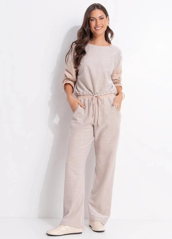 Quintess - Blusa Listrada em Malha Texturizada com Amarração na Barra 7