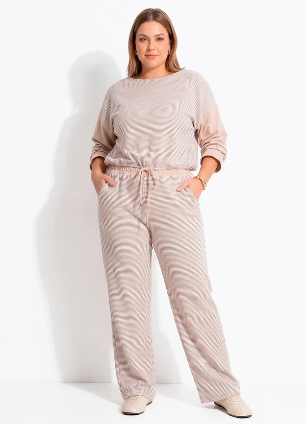 Quintess - Blusa Listrada em Malha Texturizada com Amarração na Barra 10