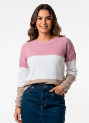 Quintess - Blusa Listrada em Tricô - QUINTESS