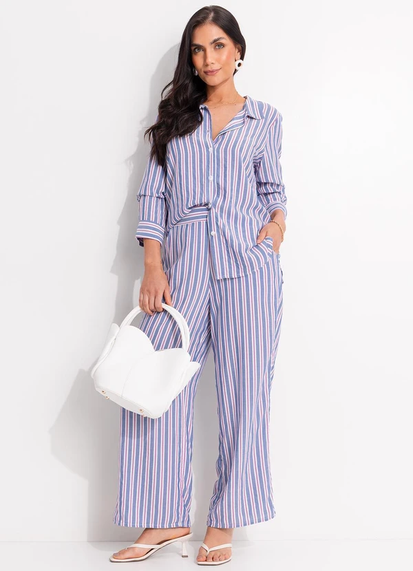 Quintess - Blusa Listrado Colorido em Viscose Plana 11