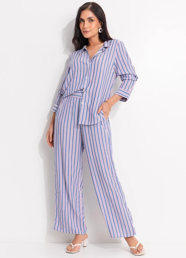 Quintess - Blusa Listrado Colorido em Viscose Plana 13