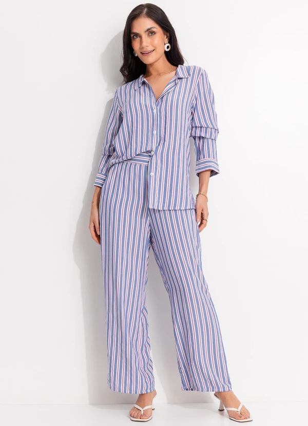 Quintess - Blusa Listrado Colorido em Viscose Plana 15