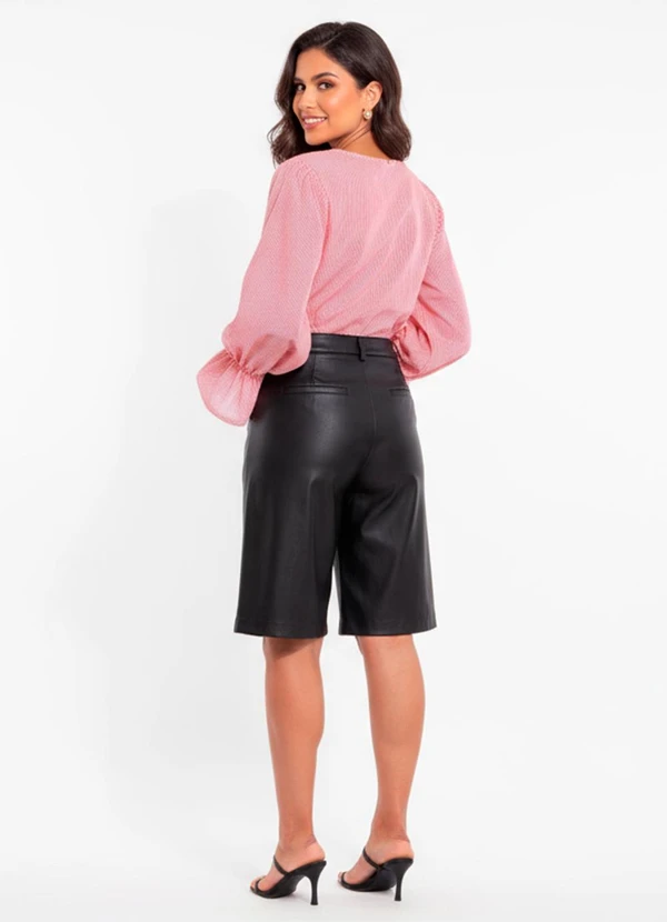 Quintess - Blusa Listrado Vermelho em Tricoline 3