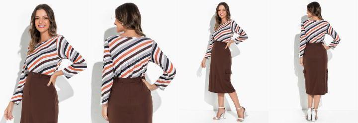 Blusa Listras com Manga Longa